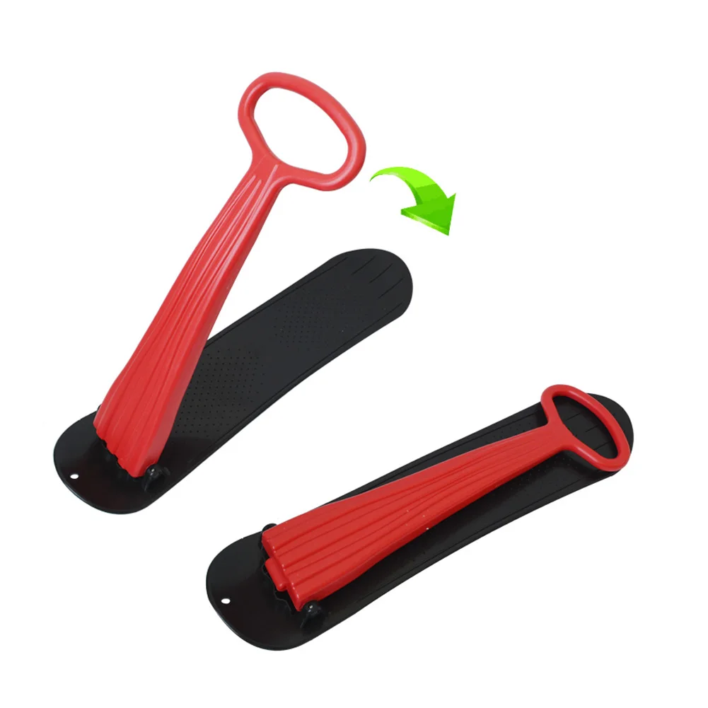 

Outdoor Adult Kids Skiing Snowboard Veneer Folding Scooter For Snow Sled Grip Handle Winter Playing Snow Equipment