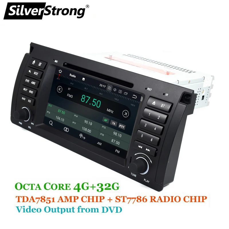 SilverStrong Android9.0 один Din IPS 7 дюймов Автомобильный DVD для BMW E53 E39 X5 с 4G RAM 32G ROM GPS радио