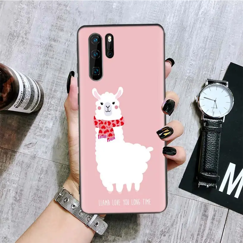 BA136-2 Lama Llama Alpacas черный чехол для телефона huawei mate 30 20 10 P30 P20 P10 Pro Lite P Smart Z роскошный Coque Shell - Цвет: BA136-2