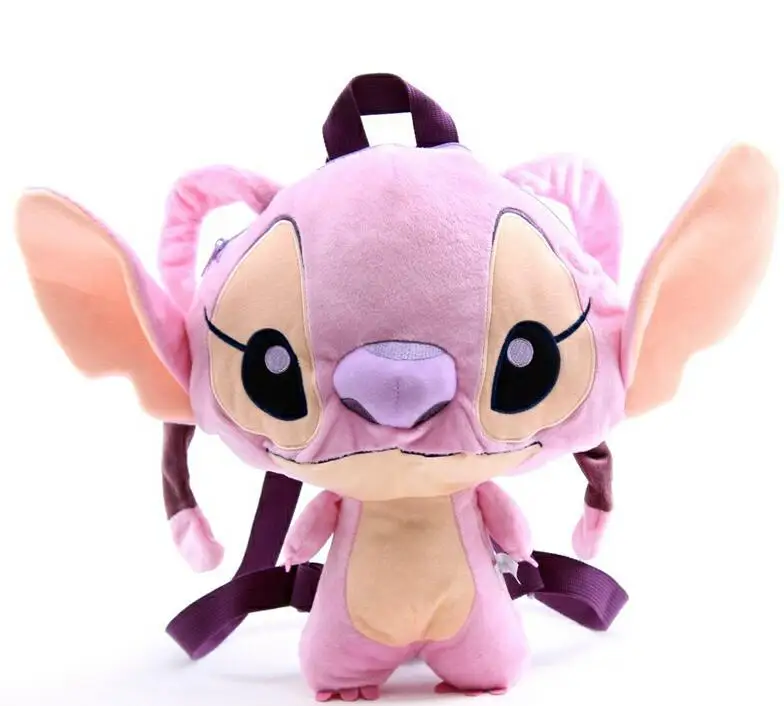 Pink 32 см Lilo& Stitch плюшевый рюкзак, детская Студенческая сумка Kawaii Stitch, сумка на плечо, кошелек, сумка - Color: Pink