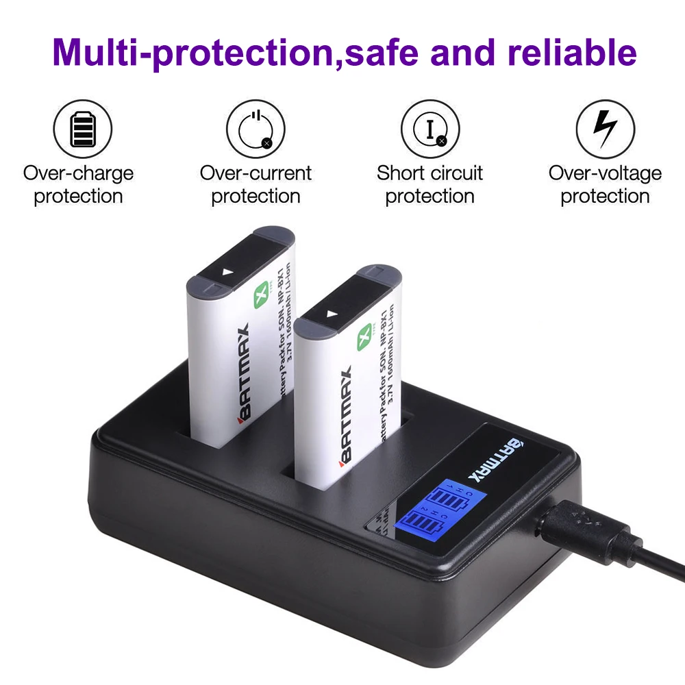 1600 мА/ч 4 шт. NP BX1 батареи Accu + ЖК дисплей Dual USB Зарядное устройство для Sony DSC RX100 WX500