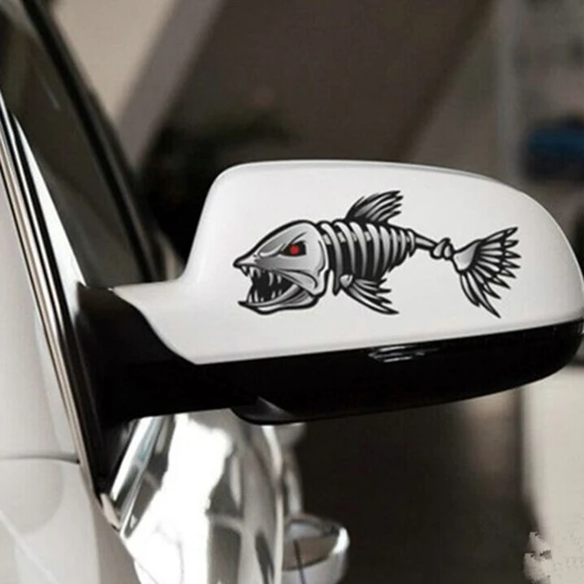 2Pcs Skeleton Fish Bones Vinyl Decal Sticker Kayak Fishing Boats