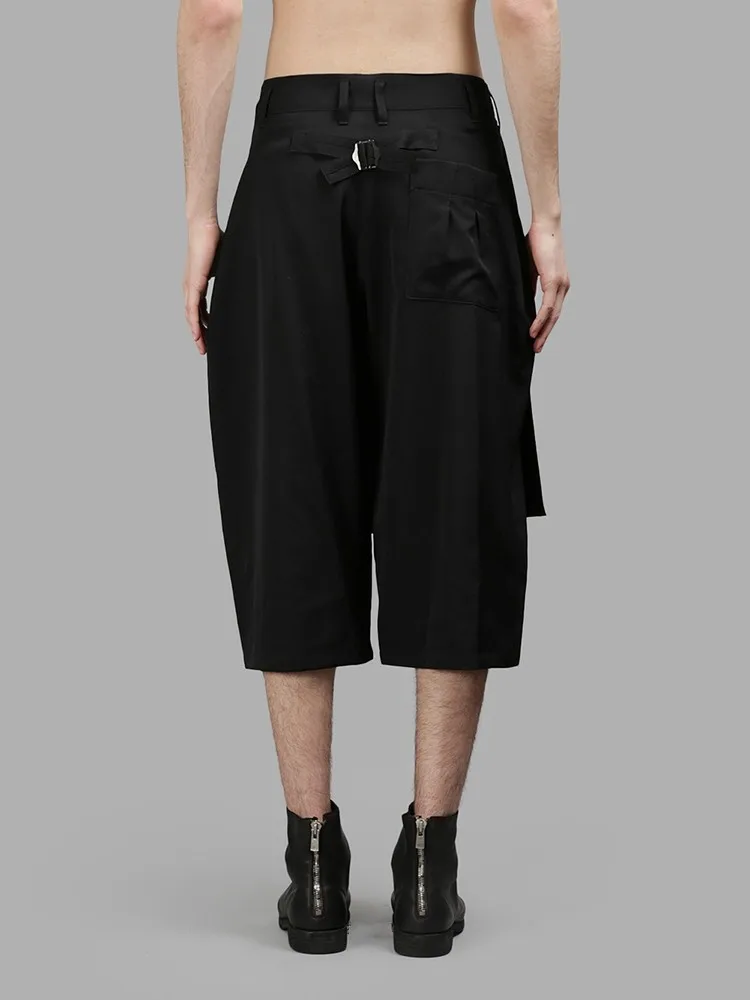 Summer men false two over the knee skirt individual character solid color joker fashion youth straight tube wide leg shorts