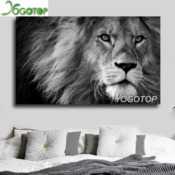 

large Size Black and white lion 5D Diy Diamond Painting Full Drill mosaic Embroidery Pictures Handicraft Wall Art Animal YY1956
