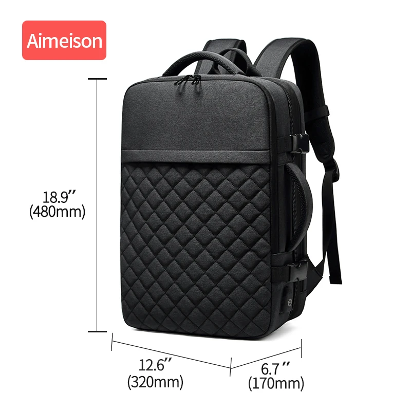  Aimeison Men Travel Backpack Large Capacity Male Mochila Back Anti-thief Bag USB Charging Laptop Ba