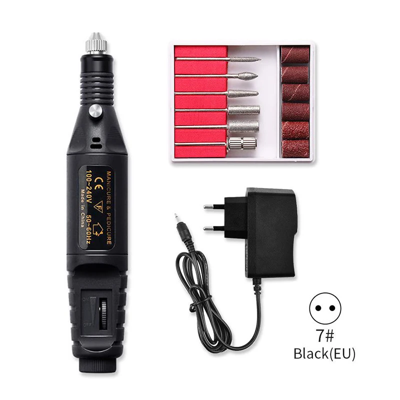 

1set Power Professional Electric Manicure Machine Pen Pedicure Nail File Nail Tools 6 Bits Drill Nail Drill Machine Equipment