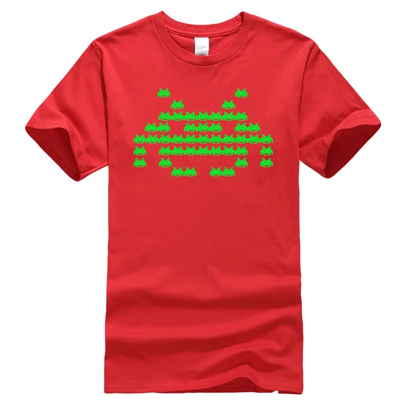 Tops Shirts T Shirt Invader_inception__6639 Lovers Day Short Sleeve Pure Cotton Round Collar Men Tshirts Printed Discount Invader_inception__6639 red