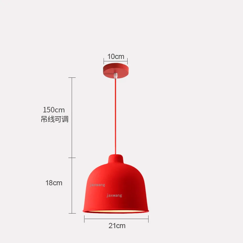 Скандинавский светодиодный подвесной светильник из смолы с цветным макароном, стильный светильник для столовой, креативный подвесной светильник, подвесной светильник - Цвет корпуса: Red 21CM