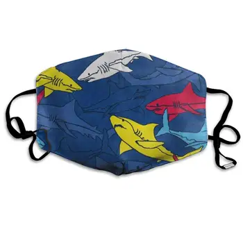 

Abtsract Cartoon Ocean Shark Fish Fabulous Dust Mouth Mask Reusable Anti-Dust Face Mask Adjustable Earloop Skin Protection