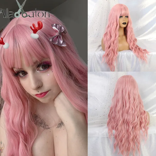 ALAN EATON Long Ombre Light Ash Brown Blonde Wavy Wig Cosplay Party Daily Synthetic Wig for Women High Density Temperature Fibre lc222-1