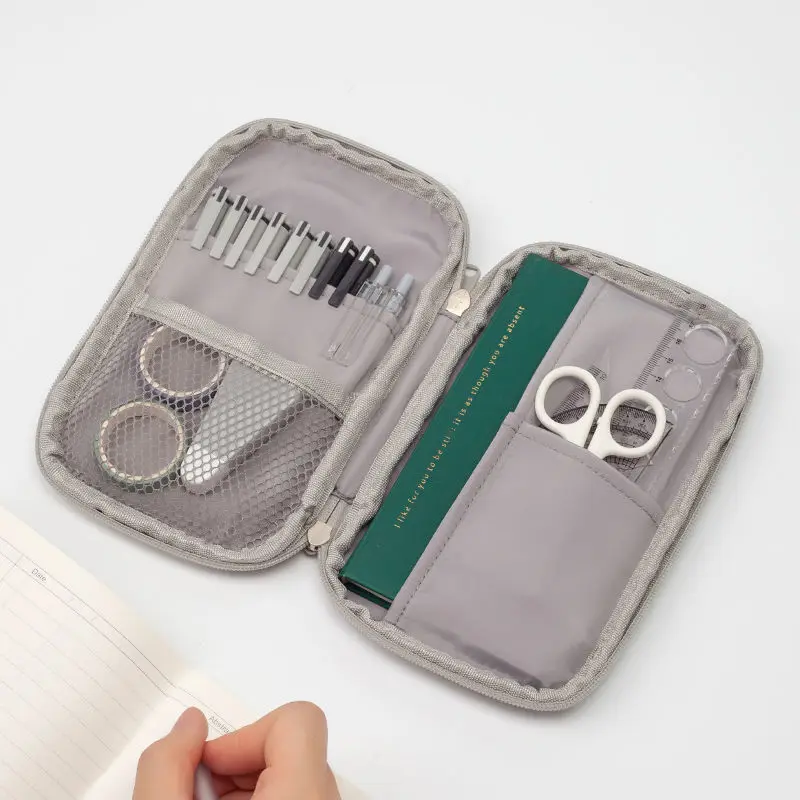 Estuche lápices Kawaii coreano, bolsa de almacenamiento escolar, multifunción, de gran capacidad, para teléfono, papelería - Suministros para oficina y escuela