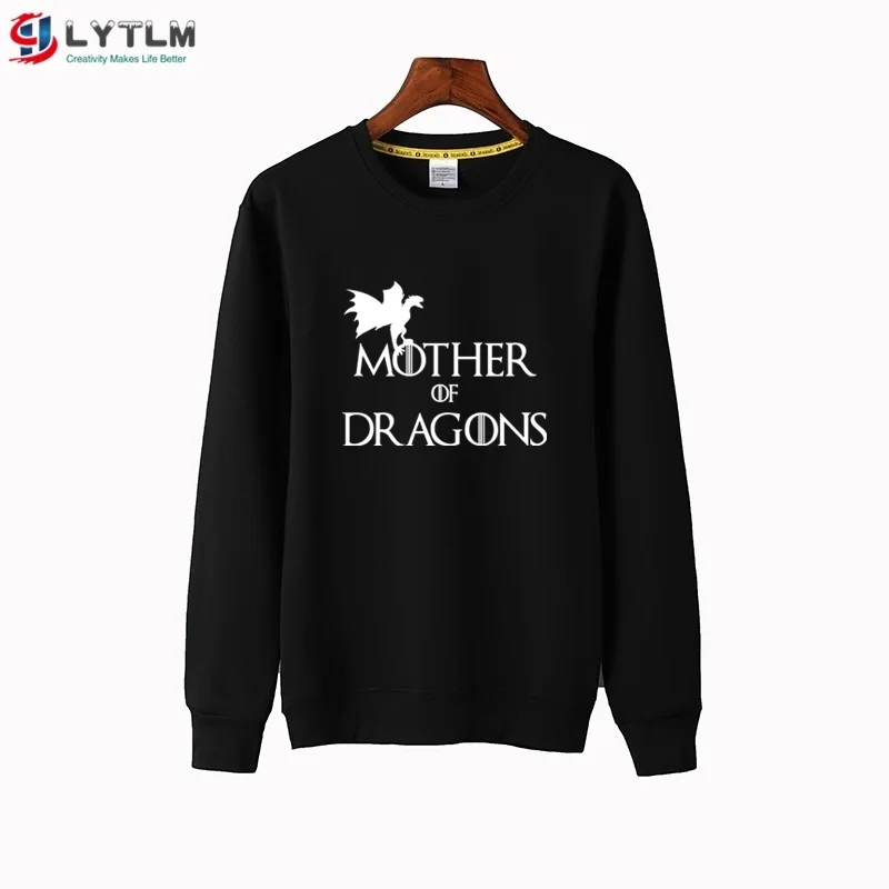 WY6119 Black LYTLM/толстовки для маленьких девочек с принтом «Мама Драконов»; ; Daenerys; толстовка с принтом «Дом Таргариенов» для девочек; Dracarys; детская толстовка с капюшоном; Valar Morghulis - Цвет: WY6119 Black