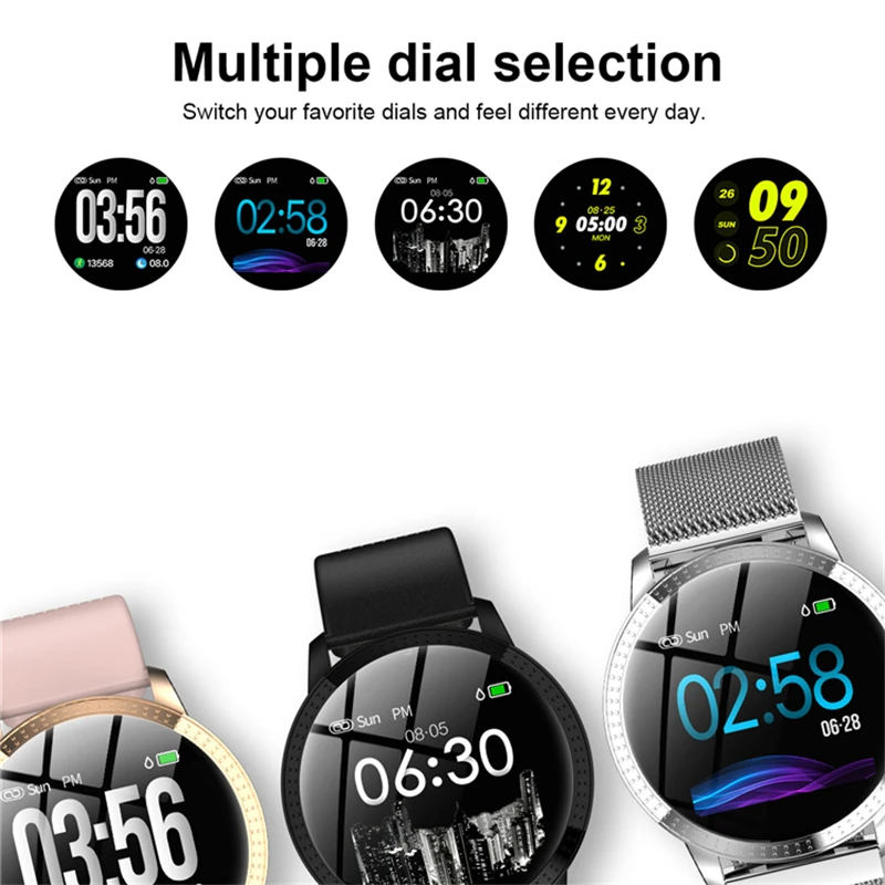 ESEED CF18 Смарт-часы для мужчин 1,2 дюймов IP67 smartwatch металлический ремешок пульсометр кровяное давление фитнес-трекер Смарт-браслет