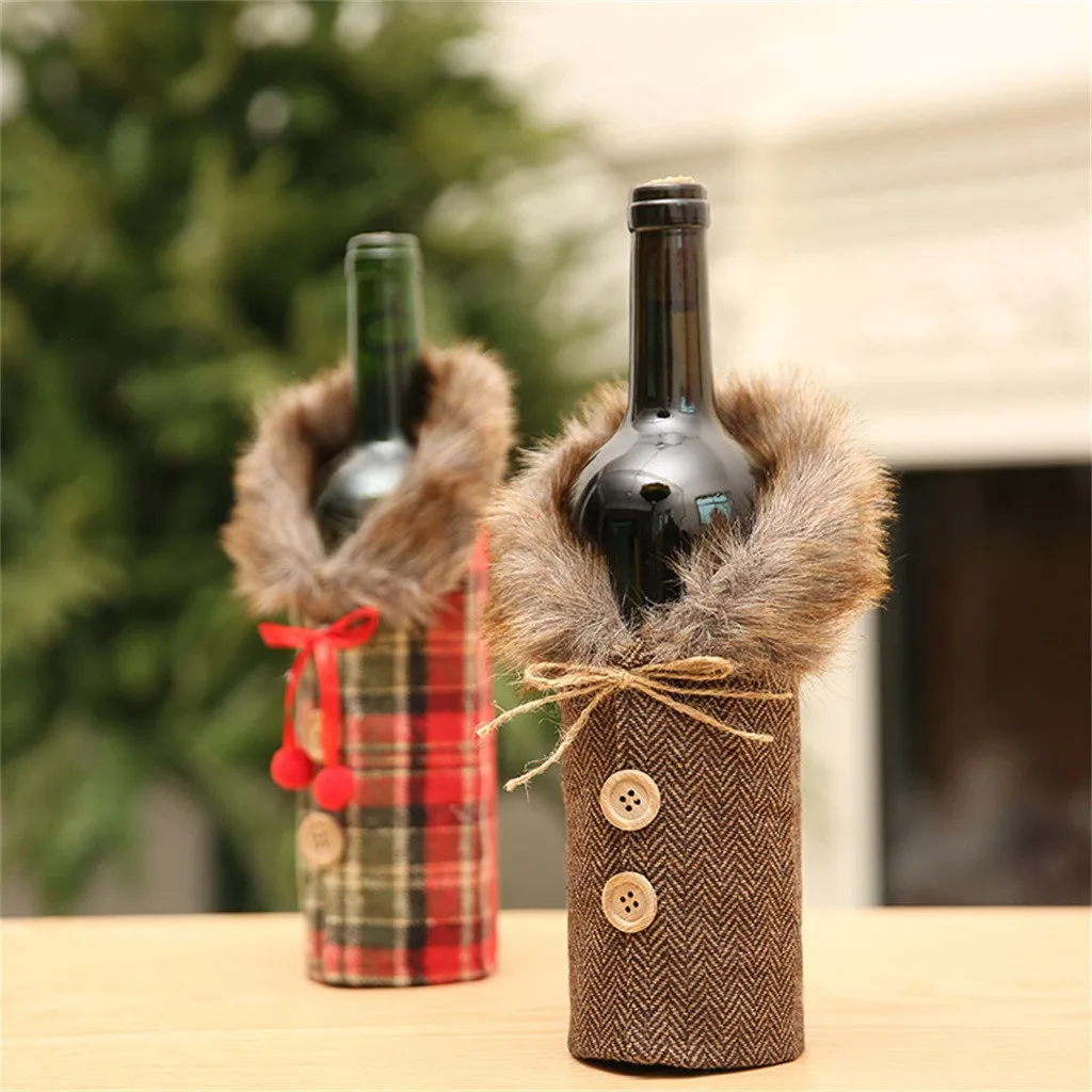 Merry Christmas Santa Wine чехол для бутылки Xmas Festival вечерние декор стола Подарочное покрытие для бутылки в виде Санта-Клауса Рождественская игрушка