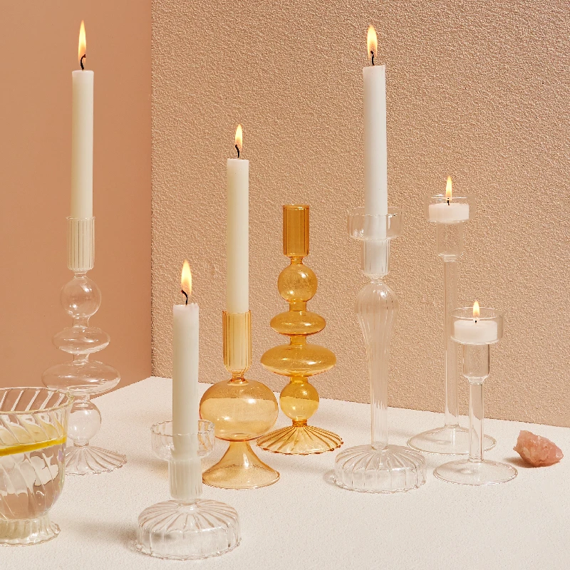 Floriddle Candle Holders Glass Candlesticks Wedding Decoration Party Vase Desktop Vases Home Candelabra | Дом и сад