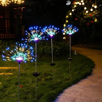 

Outdoor LED Solar Fireworks Lights 90/150 LED Waterproof Flash String Light For Lawn Garden Patio Christmas Holiday Decoration