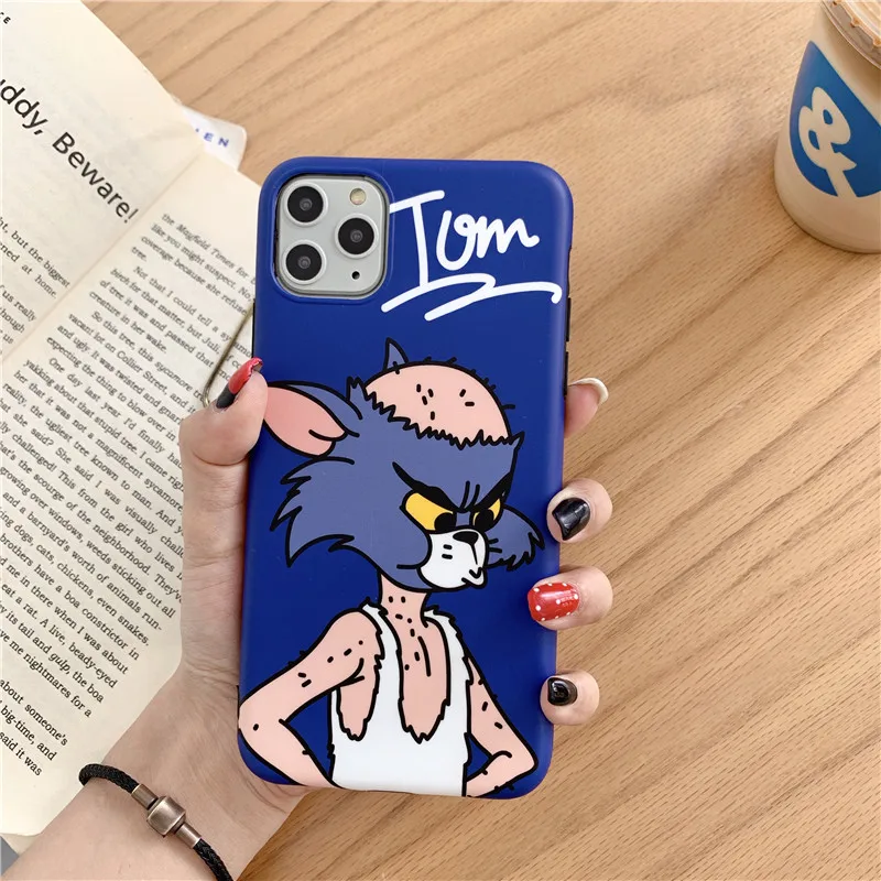 Забавный чехол для телефона Tom Jerry для iPhone 11 Pro MAX X XS Max XR 6 6S 7 8 Plus Мягкий силиконовый защитный чехол с мультяшным котом и Мышкой - Цвет: 1