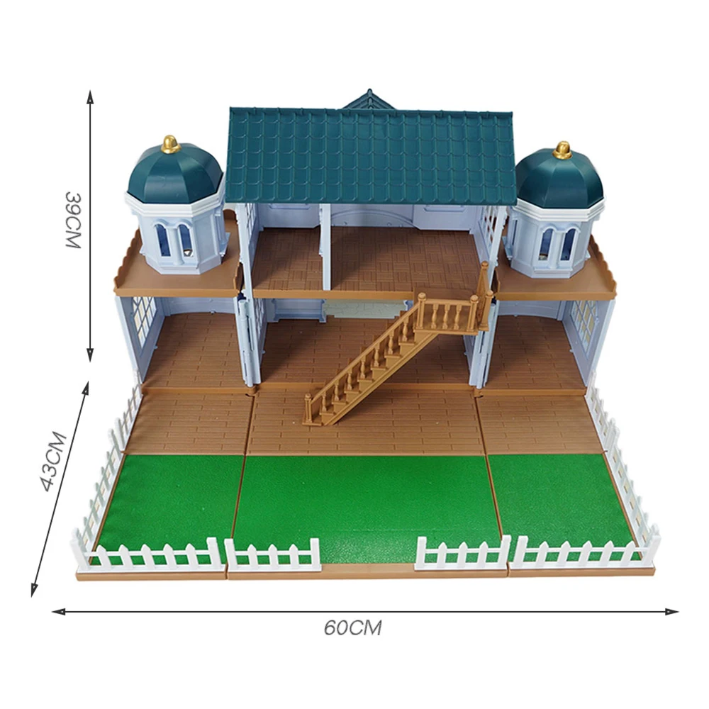 Dollhouse Furniture 1:12 Pretend Play House Toys DIY Castle House Forest Lodge Villa Collocation Animal Family Toy For Girl Gift 6