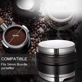 

53mm Coffee Distributor Tamper Dual Head Coffee Leveler Adjustable Depth Espresso Hand Taper for 54mm Portafilter