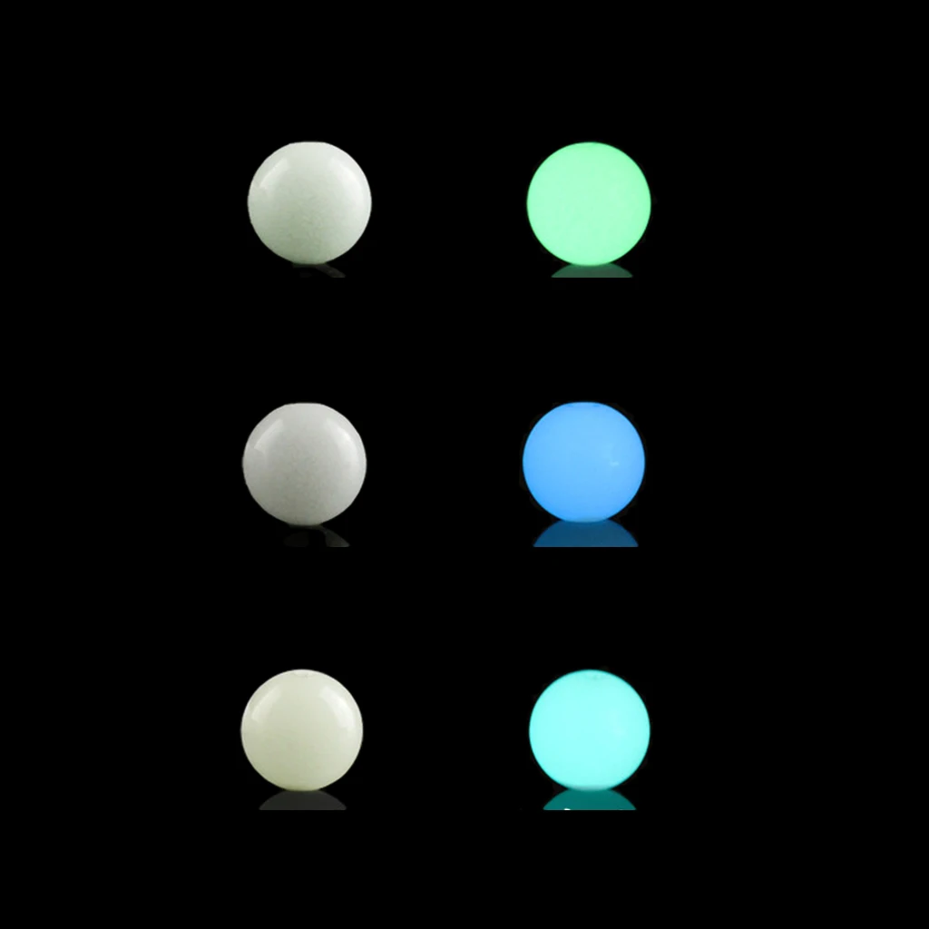 12 Pcs Round Luminous Stone Beads Fishing Lures Jewelry Findings