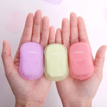 

50Pcs/Box Travel Washing Hand Bath Soap Paper Scented Slice Sheets Foaming Soap