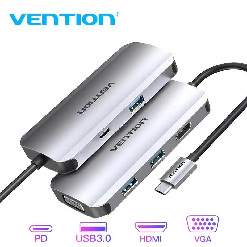 

Vention USB HUB C 3.1 Splitter to HDMI VGA USB 3.0 PD Adapter USB-C Dock for MacBook Pro Huawei Mate 30 Samsung S10 Type c hub