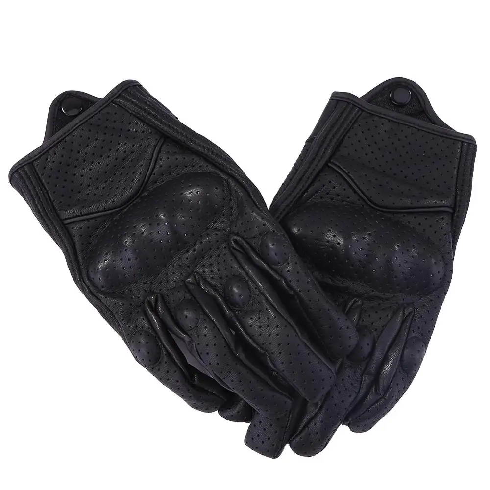 En Ligne Gants de Moto en cuir véritable écran tactile Motocross vélo vélo gant doigt complet Guantes Moto Invierno Luva Motociclista