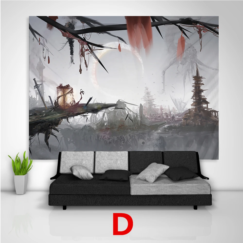 Painting Landscape Tapestry Art Wall Hanging Sofa Table Bed Cover Home Decor 
