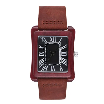 

2020 Square Dial Quartz Watches Wood Mens Clock Unique Design Top Luxury Brand Wooden Bamboo Sport Wrist Watch relogio masculino