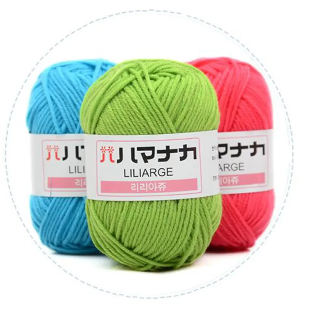 

4 Shares Combed Milk Cotton Yarn Comfortable Wool Blended Yarn Apparel Sewing Yarn Hand Knitting Scarf Hat Yarn Hot