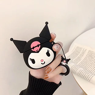 BL1201 GOOYIYO-силиконовый чехол для Airpods 1 2 наушники, наушники, зарядная коробка, мягкий чехол, Мультяшные милые Airpods, аксессуар, подарочное кольцо - Цвет: BL1201