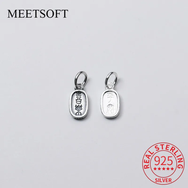 MEETSOFT серебро 925 пробы тайское китайский символ мир и радость сделай сам