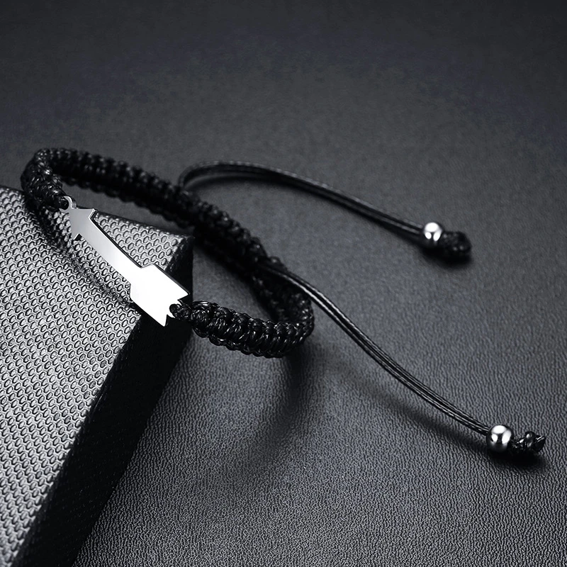 Крутые мужские браслеты в стиле панк со стрелками, черные кожаные браслеты для женщин, регулируемый размер, унисекс, повседневные ювелирные изделия