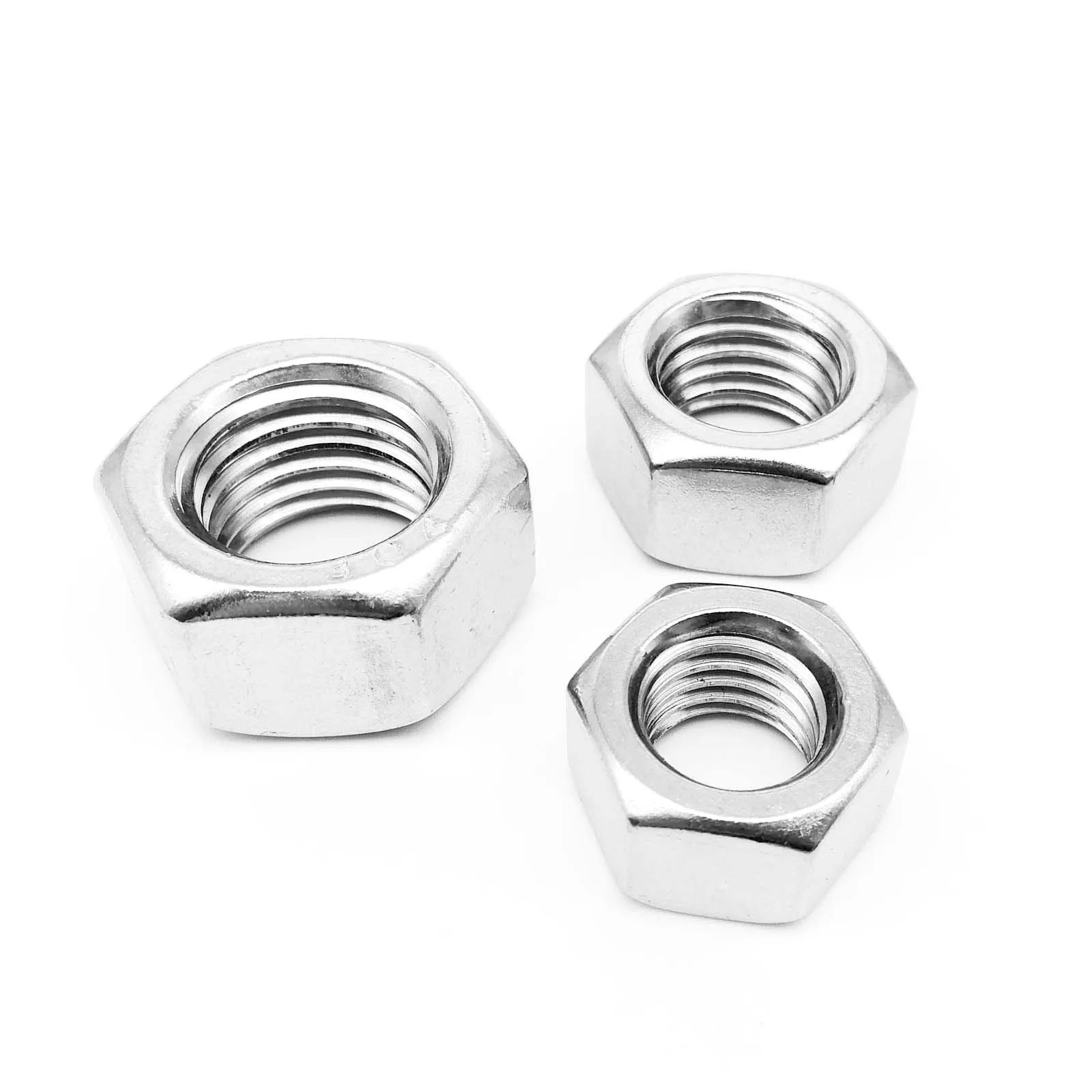 Hexagon Nuts M1 M1.2 M1.4 M1.6 M2 M2.5 M3 M3.5 M4 M5 M6 M8 M10 M12 M16 M20 M24 DIN934 304 Stainless Steel