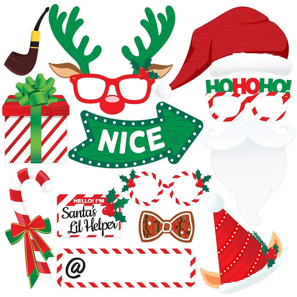 38Pcs Christmas Photo Props Message Board Party Funny Glasses Decoration Christmas Decoration Photo Props KS18 (1)
