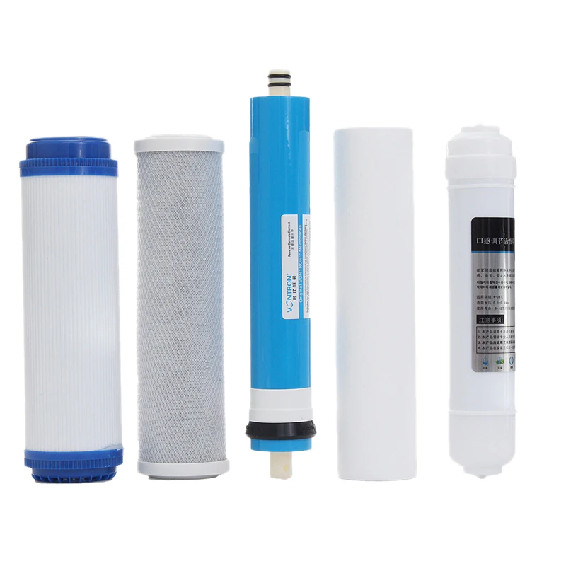 

5Pcs 5 Stage Ro Reverse Osmosis Filter Replacement Water Purifier Cartridge Equipment With 50 Gpd Membrane Water Filter Kit