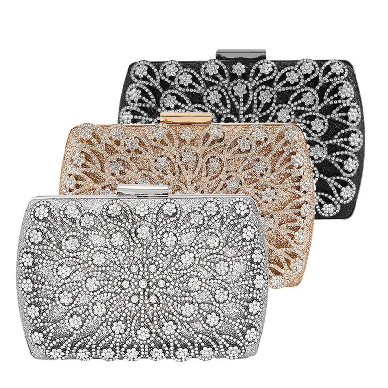 

Luxury Rhinestones Shining Women Evening Bags Full Diamond Christmas New Year Party Banquet Dress Clutch Wedding Bride Handbag