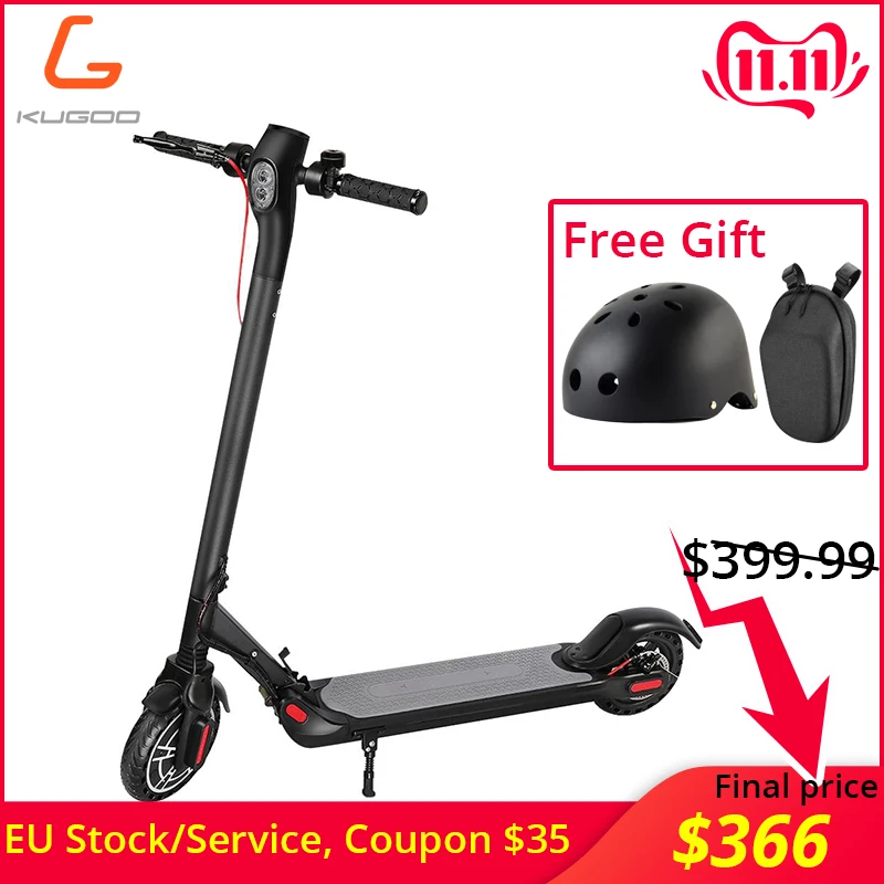 

KUGOO ES2 Folding Electric Scooter Electric and Disc Brake 8.5 inch 25km Range APP Control with USB Port Honeycomb Solid Tire