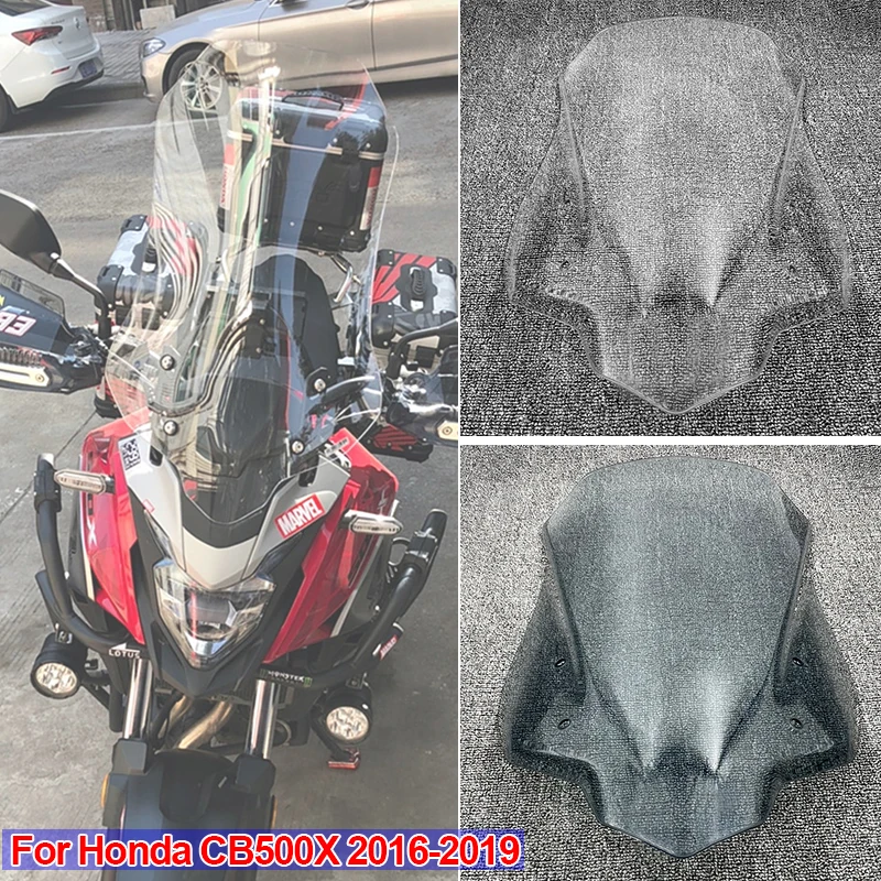 Ветровое стекло для HONDA CB500X 2016 2017 2018 2019 черный светильник дымовой козырек 16 19 CB500 X