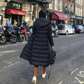 

Duck White Winter 20% Women Long Down Coat Hooded Puffer Jacket Warm Parka Casaco YY1422