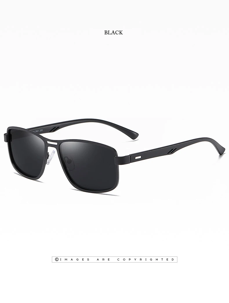 Men's Rectangle Sunglases Square TR90 Metal Frame UV400 Protection Polarized Sunglasses Blue Green Brown Sun Glasses for Driving