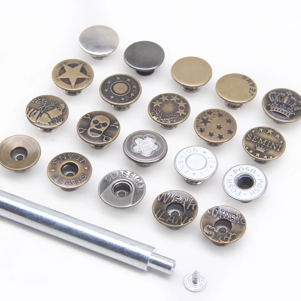 Bottoni Automatici Bottoni Per Jeans In Ottone Con Strass 17mm