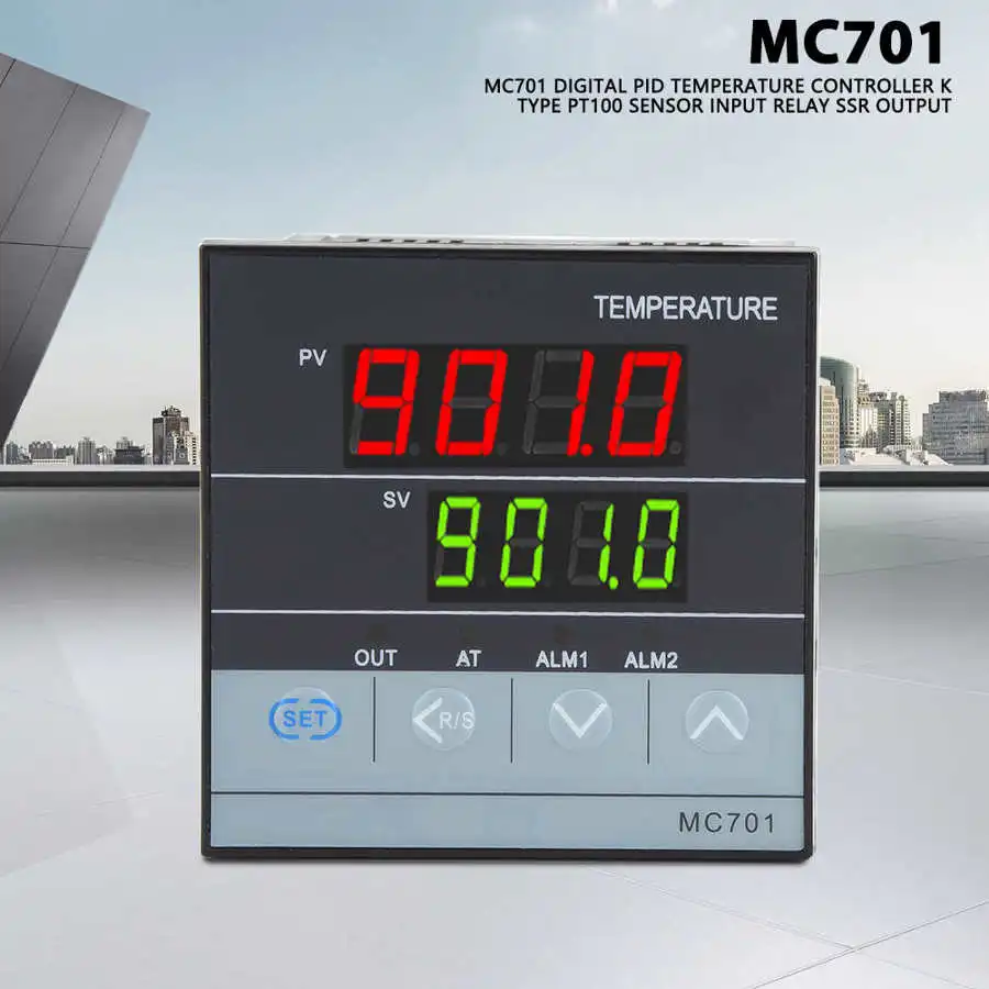 MC701 85 265 в цифровой PID регулятор температуры K Тип PT100 датчик Входное реле/SSR