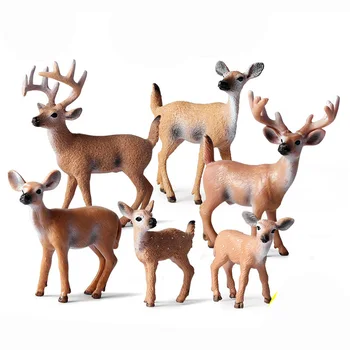 

10 Styles Simulation White Tailed Deer Figure Collectible Toys Solid Deer Animal Action Figures Kids Movable Toy
