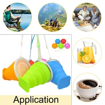 

Silicone retractable folding cup 1 collapsible travel camping 200ml