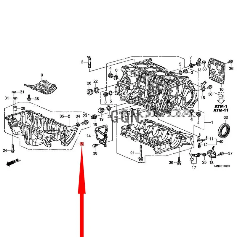 

Oil pan 2012-Hon daC IIM OCI VIC JA DE Magnetic oil pan Engine oil drain screw Titanium alloy strong tape gasket Engine oil pan