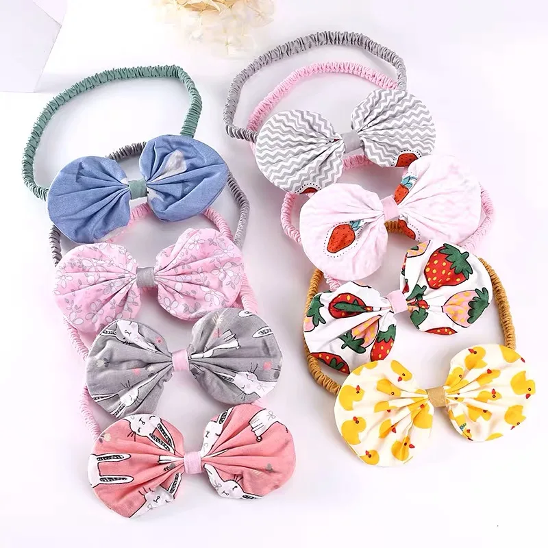 M MISM 1pc Cloth Printed Children's Hair Band Coloful Fruit Animals