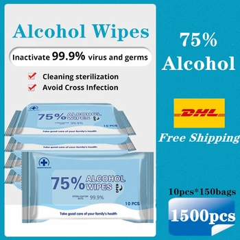 

150bags Antiseptic Portable 75% Alcohol Swabs Pads Disinfection DHL Ship Wipes Skin Cleaning Care Sterilization Wholesale