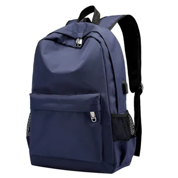 

Men Students Waterproof Solid School Backpacks Bag With USB Jack Travel Bags Travel Backpack Casual School Backpack Bags