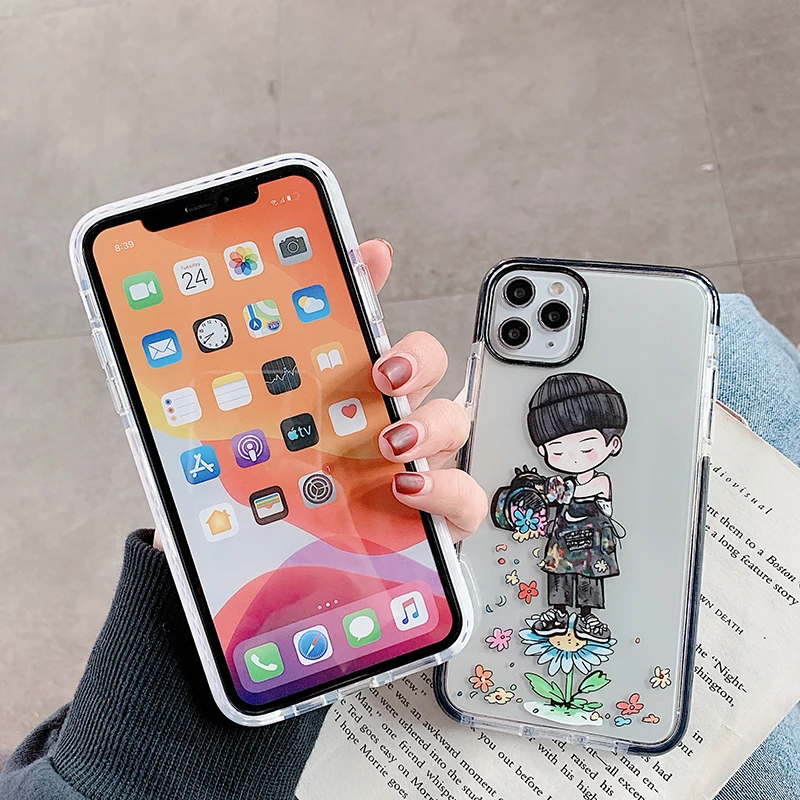 Прозрачный чехол для iPhone X, XR, Xs, Max, 11, 8, 7, 6, 6s Plus, 11 Pro, Max, высокое качество, двухцветная мягкая задняя крышка из ТПУ